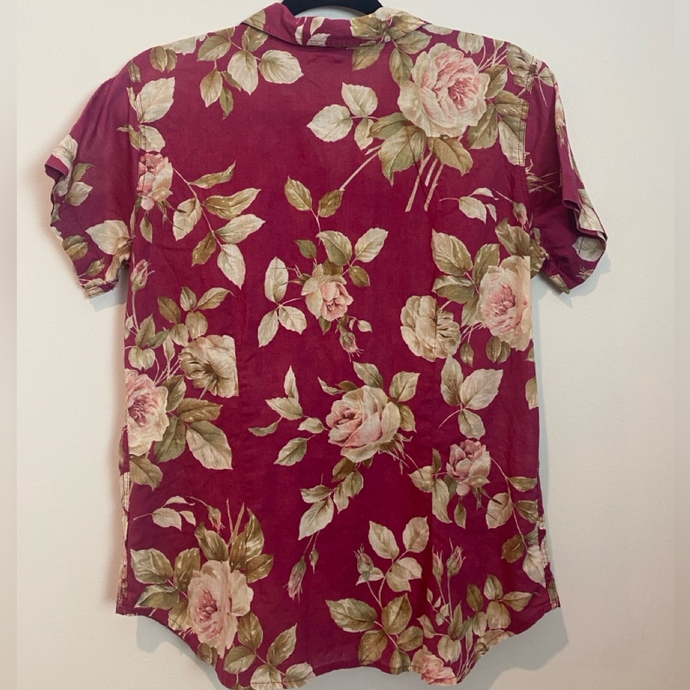 Vintage Lizwear Floral Cotton Short Sleeve Top - Picture 2 of 4